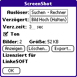 Hauptbildschirm von ScreenShotHack