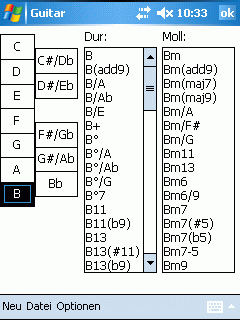 Chord List Screen