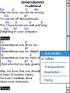 Song View in Full Screen Mode