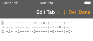 Song Tab Editor Screen